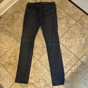 Women's American Eagle Blue Gray Skinny Jeans 4 X-Long